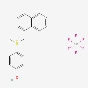 Структурная формула Sanaid SI 60, CAS 133152-67-7, формула C18H17F6OsSb
