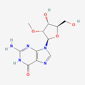 Структурная формула 2'-O-Methylguanosine, CAS 2140-71-8, формула C11H15N5O5