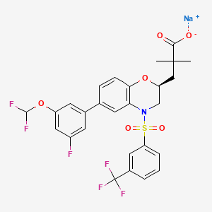Структурная формула Cintirorgon sodium, CAS 2055538-47-9, формула C27H22F6NNaO6S