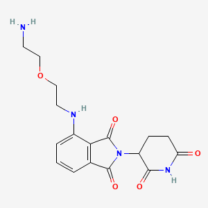 Структурная формула Thalidomide-NH-PEG1-C2-NH2, CAS 2138439-12-8, формула C17H20N4O5