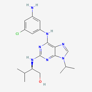 Структурная формула Aminopurvalanol A, CAS 220792-57-4, формула C19H26ClN7O