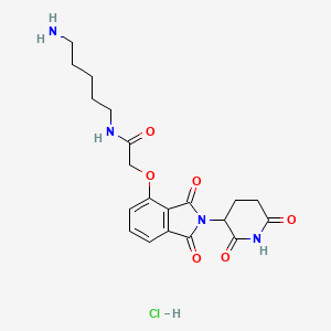 Структурная формула Thalidomide-O-amido-C5-NH2, CAS 2360527-40-6, формула C20H25ClN4O6