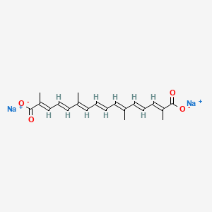 Структурная формула Transcrocetinate disodium (Disodium trans-crocetinate), CAS 591230-99-8, формула C20H22Na2O4