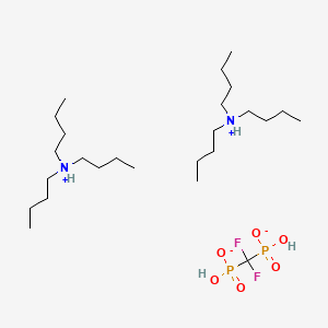 Структурная формула Bis(tributylammonium) difluoromethylenediphosphonate, CAS 81336-71-2, формула C25H58F2N2O6P2