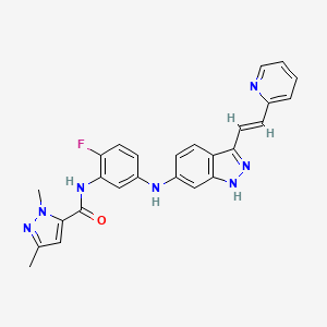 Структурная формула AG13958, CAS 319460-94-1, формула C26H22FN7O