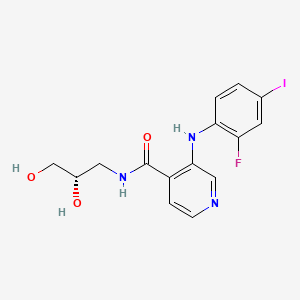 Структурная формула AS703026（Pimasertib）, CAS 1236699-92-5, формула C15H15FIn3O3