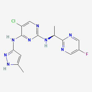 Структурная формула AZD1480, CAS 935666-88-9, формула C14H14ClFN8