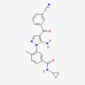 Структурная формула Acumapimod (BCT197), CAS 836683-15-9, формула C22H19N5O2
