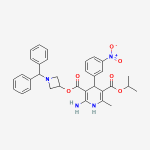 Структурная формула Azelnidipine, CAS 123524-52-7, формула C33H34N4O6