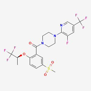 Структурная формула Bitopertin, CAS 845614-11-1, формула C21H20F7N3O4S