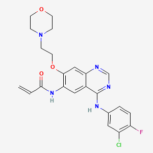 Структурная формула Canertinib, CAS 267243-28-7, формула C24H25ClFN5O3