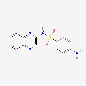 Структурная формула Chloroquinoxaline sulfonamide, CAS 97919-22-7, формула C14H11ClN4O2S