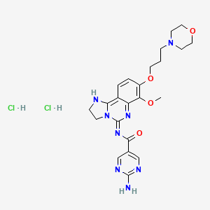Структурная формула Copanlisib dihydrochloride (BAY 80-6946), CAS 1402152-13-9, формула C23H30Cl2N8O4