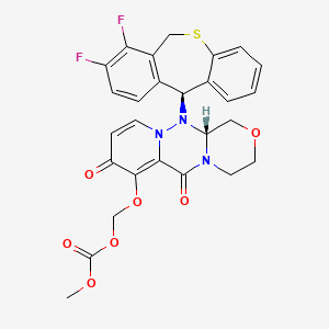 Структурная формула Baloxavir marboxil, CAS 1985606-14-1, формула C27H23F2N3O7S