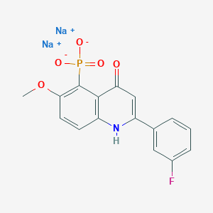 Структурная формула TRX-818 sodium, CAS 1256037-62-3, формула C16H11FNNa2O5P