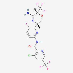 Структурная формула Umibecestat, CAS 1387560-01-1, формула C19H15ClF7N5O2