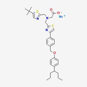 Структурная формула JTT-551 sodium, формула C34H43N3NaO3S2