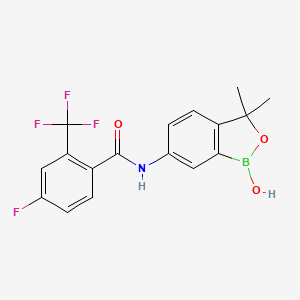 Структурная формула SCYX-7158, CAS 1266084-51-8, формула C17H14BF4NO3