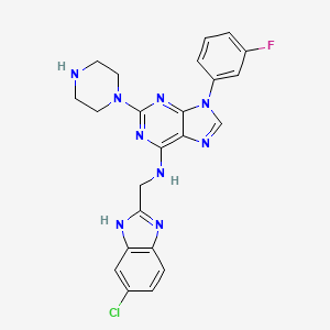 Структурная формула SR-2890, CAS 1454584-91-8, формула C23H21ClFN9