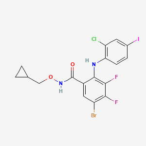 Структурная формула PD 184161, CAS 212631-67-9, формула C17H13BrClF2In2O2