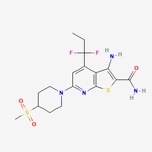 Структурная формула BI605906, CAS 960293-88-3, формула C17H22F2N4O3S2