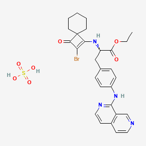 Структурная формула Zaurategrast ethyl ester sulfate (CDP323 sulfate; UCB1184197 sulfate), CAS 1214261-78-5, формула C28H29BrN4O3.1/2H2O4S