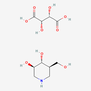 Структурная формула Afegostat D-Tartrate (D-Isofagomine (D-Tartrate); Isofagomine (D-Tartrate)), CAS 957230-65-8, формула C10H19NO9