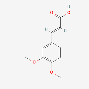 Структурная формула 3,4-Dimethoxycinnamic acid (O-Methylferulic acid), CAS 2316-26-9, формула C11H12O4