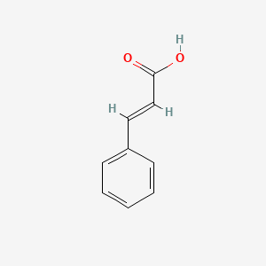 Структурная формула trans-Cinnamic acid (trans-3-Phenylacrylic acid), CAS 140-10-3, формула C9H8O2