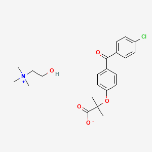 Структурная формула Choline Fenofibrate;ABT-335, CAS 856676-23-8, формула C22H28ClNO5