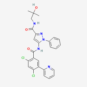 Структурная формула TrkA inhibitor compound 23(TrkA-IN-23), CAS 1821484-84-7, формула C26H23Cl2N5O3