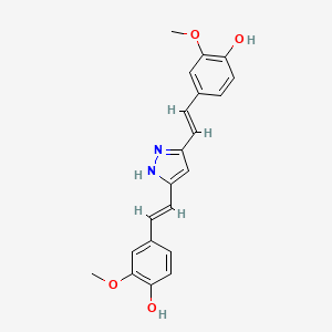Структурная формула Hydrazinocurcumin, CAS 131068-23-0, формула C21H20N2O4