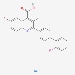 Структурная формула Brequinar sodium, CAS 96201-88-6, формула C23H15F2NNaO2