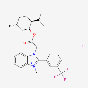 Структурная формула S-Gboxin, CAS 2101317-21-7, формула C27H32F3In2O2