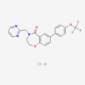 Структурная формула Eleclazine hydrochloride, CAS 1448754-43-5, формула C21H17ClF3N3O3