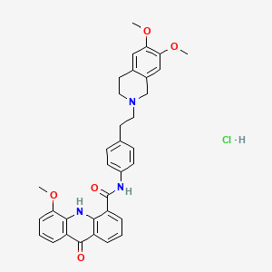 Структурная формула Elacridar hydrochloride, CAS 143851-98-3, формула C34H34ClN3O5