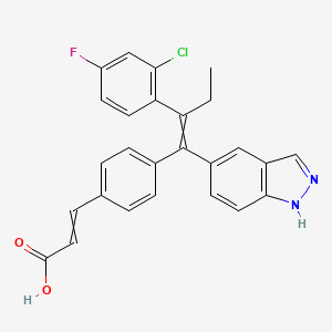 Структурная формула GDC-0810, CAS 1365888-06-7, формула C26H20ClFN2O2