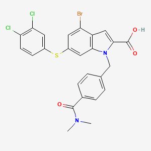 Структурная формула Rheb inhibitor NR1, CAS 2216763-38-9, формула C25H19BrCl2N2O3S