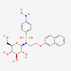 Структурная формула Benzenesulfonamide, n-b-d-glucopyranosyl-4-(hydroxyamino)-n-[2-(2-naphthalenyloxy)ethyl]-, CAS 188480-51-5, формула C24H28N2O9S