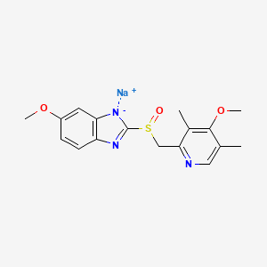 Структурная формула Esomeprazole sodium, CAS 161796-78-7, формула C17H18N3NaO3S