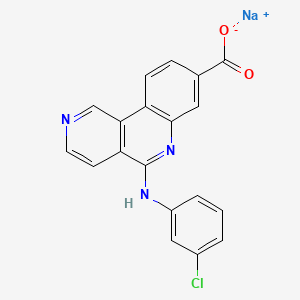 Структурная формула CX-4945 sodium salt(Silmitasertib), CAS 1309357-15-0, формула C19H11ClN3NaO2