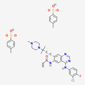 Структурная формула AV-412, CAS 451493-31-5, формула C27H28N6OFCl.2[C7H8O3S]