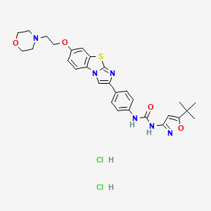 Структурная формула Quizartinib hydrochloride, CAS 1132827-21-4, формула C29H34Cl2N6O4S