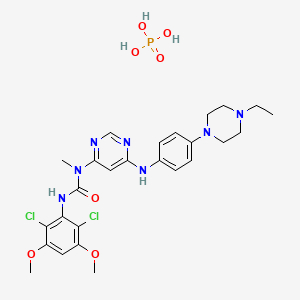 Структурная формула NVP-BGJ398 phosphate, CAS 1310746-10-1, формула C26H34Cl2N7O7P