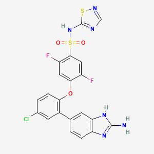 Структурная формула GX-674, CAS 1432913-36-4, формула C21H13ClF2N6O3S2