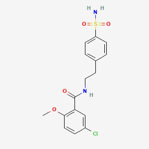 Структурная формула NLRP3 Inflammasome Inhibitor I, CAS 16673-34-0, формула C16H17ClN2O4S