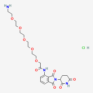 Структурная формула Pomalidomide-amino-PEG5-NH2 hydrochloride, CAS 2421217-05-0, формула C25H35ClN4O10
