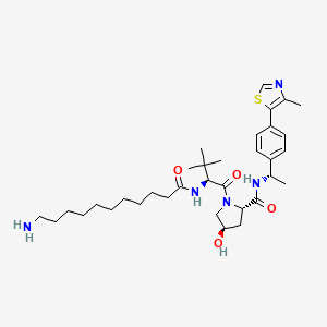 Структурная формула (S,R,S)-AHPC-Me-C10-NH2, CAS 2376139-52-3, формула C34H53N5O4S
