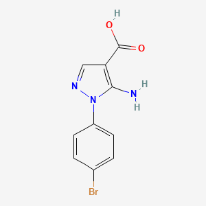 Структурная формула 5-amino-1-(4-bromophenyl)-1H-pyrazole-4-carboxylic acid, CAS 438243-87-9, формула C10H8BrN3O2