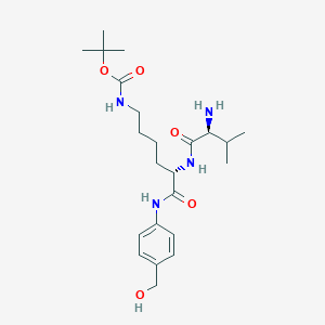 Структурная формула Val-Lys(Boc)-PAB, CAS 1432969-86-2, формула C23H38N4O5